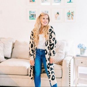 Cheetah print cardigan!